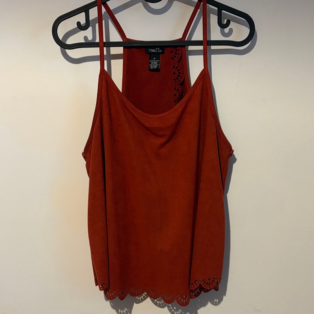 Rue21 Women's Terracotta Camisole with Lace Trim